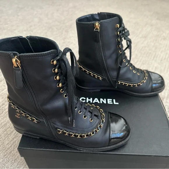 Chanel Black Leather Women's Boots - Picture 7 of 11